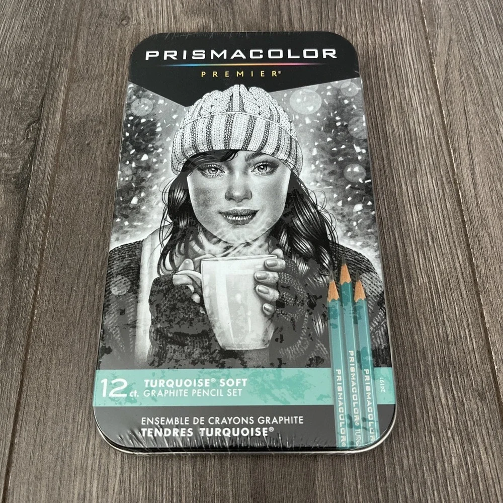 Prismacolor Turquoise Drawing Sketching Pencil Set - Soft Graphite - 12 Set